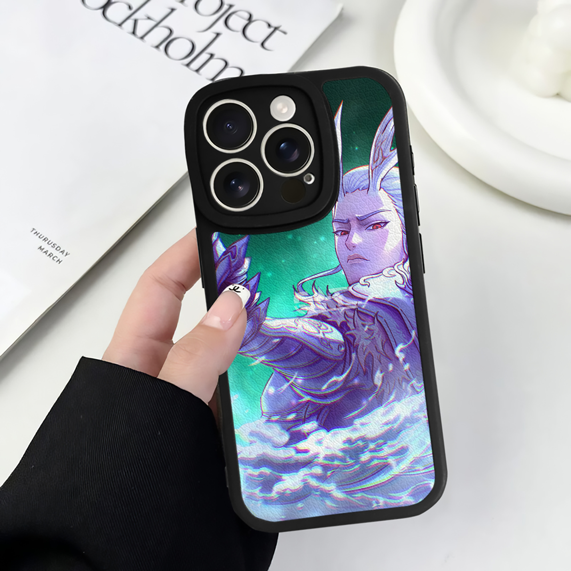 （画像用） Ne Zha 2 ナタ 魔童の大暴れ 【iPhone 16シリーズ対応】シリコンスマホケース（レザー調） 材質：シリコン